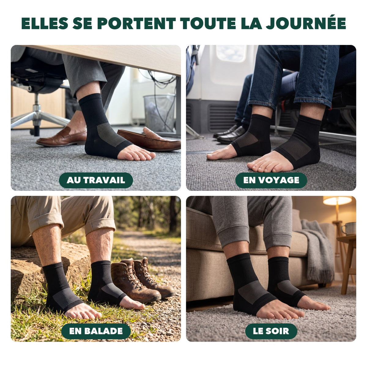 Chaussettes de compression SovaFlex : au travail, en voyage, en balade, le soir