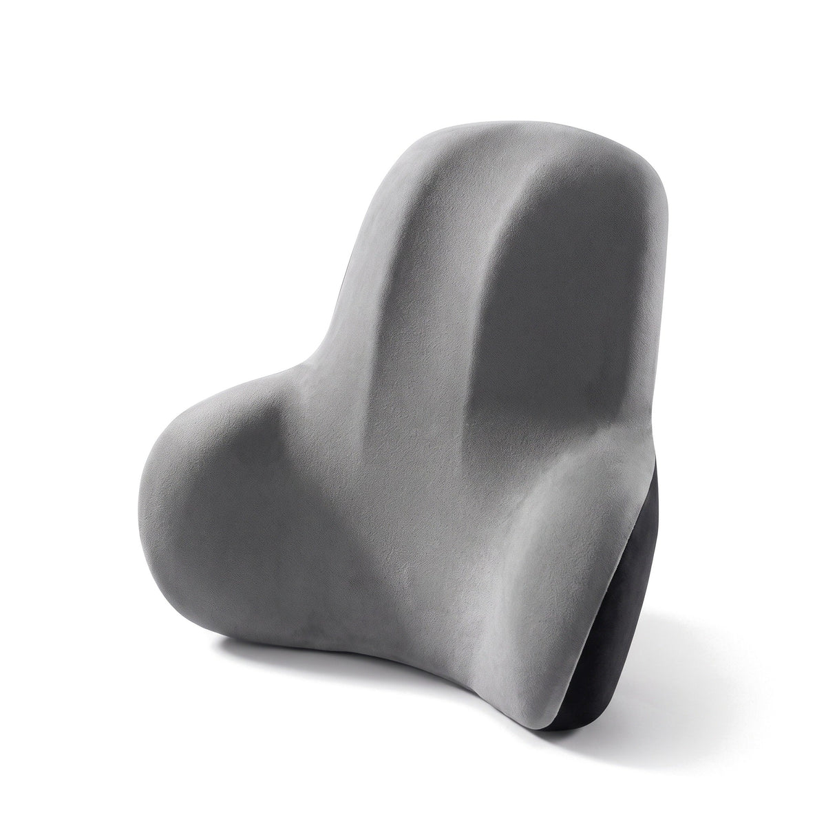 Coussin lombaire SovaFlex gris en mousse à mémoire de forme, sur fond blanc Image