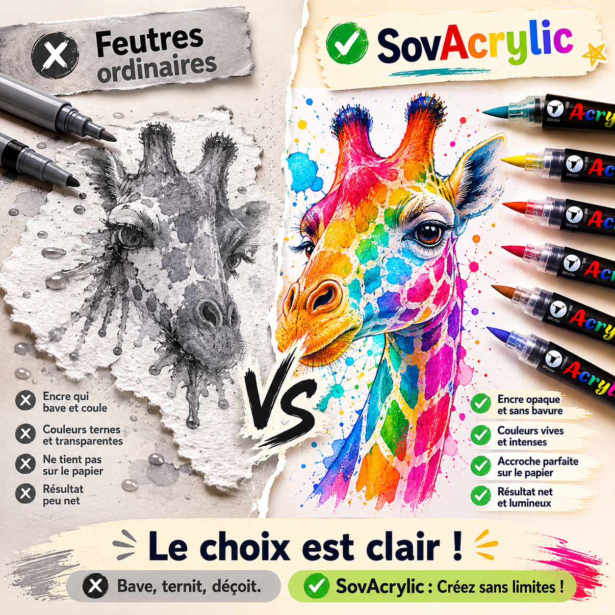 SovAcrylic — Feutres acryliques pointe pinceau