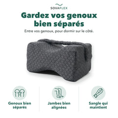 Coussin genoux avec sangle : gardez vos genoux bien séparés, entre vos genoux pour dormir sur le côté