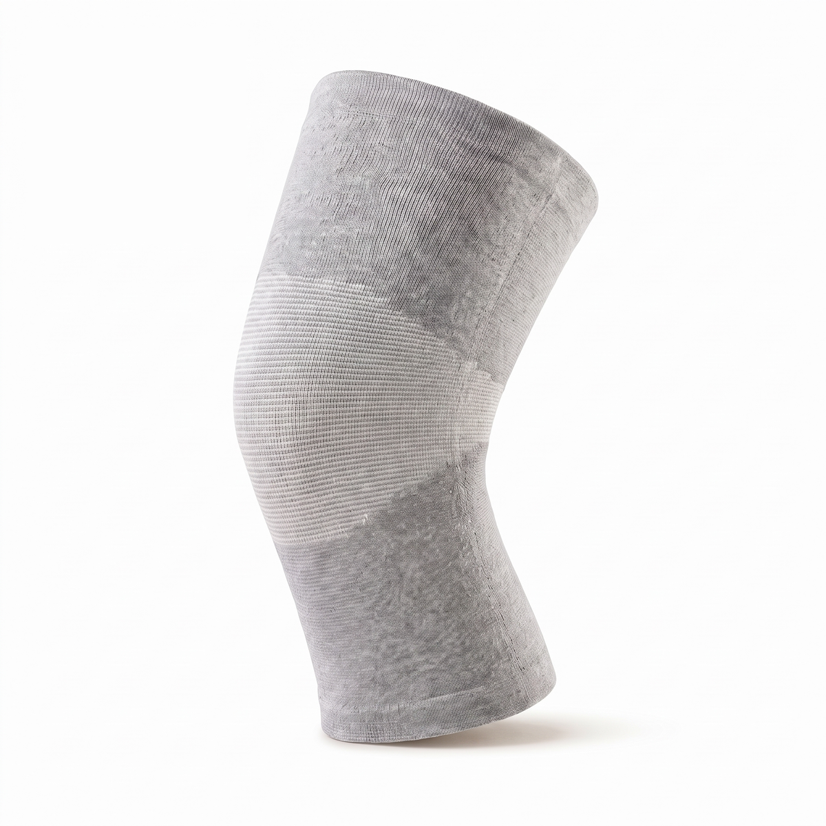 Genouillère de compression SovaFlex grise en maille de bambou, vue produit sur fond blanc